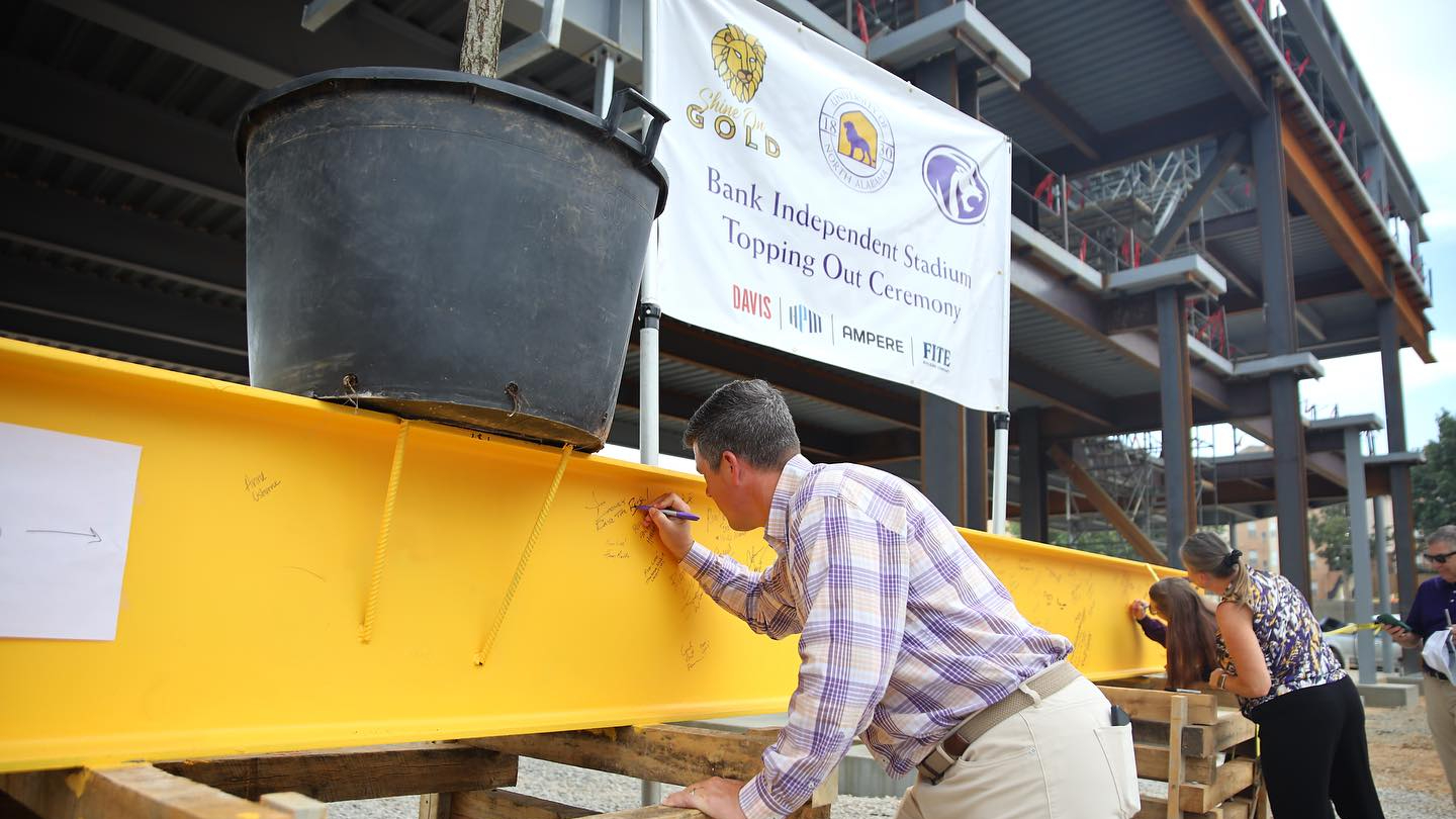UNA celebrates topping out of new Bank Independent Stadium