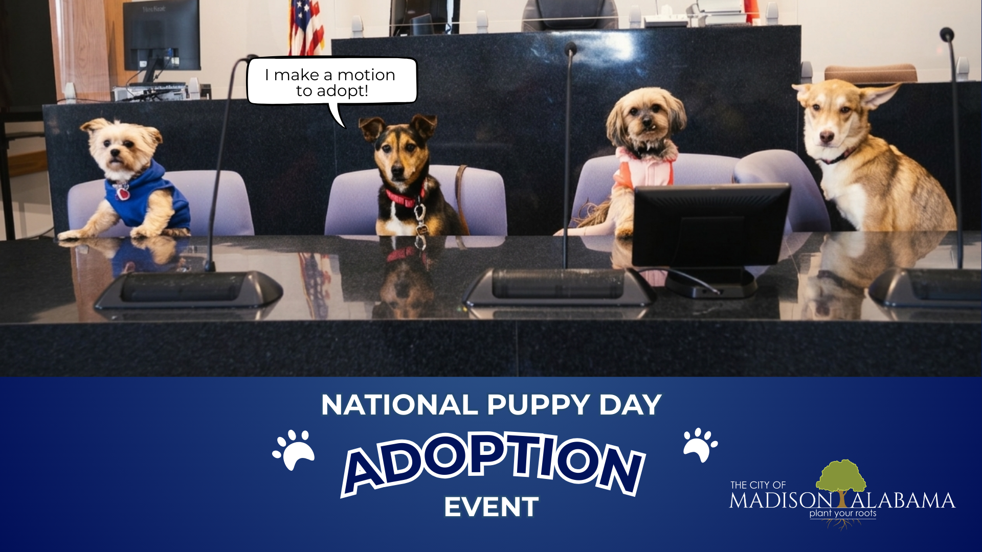 National Puppy Day adoption event in Madison on March 23