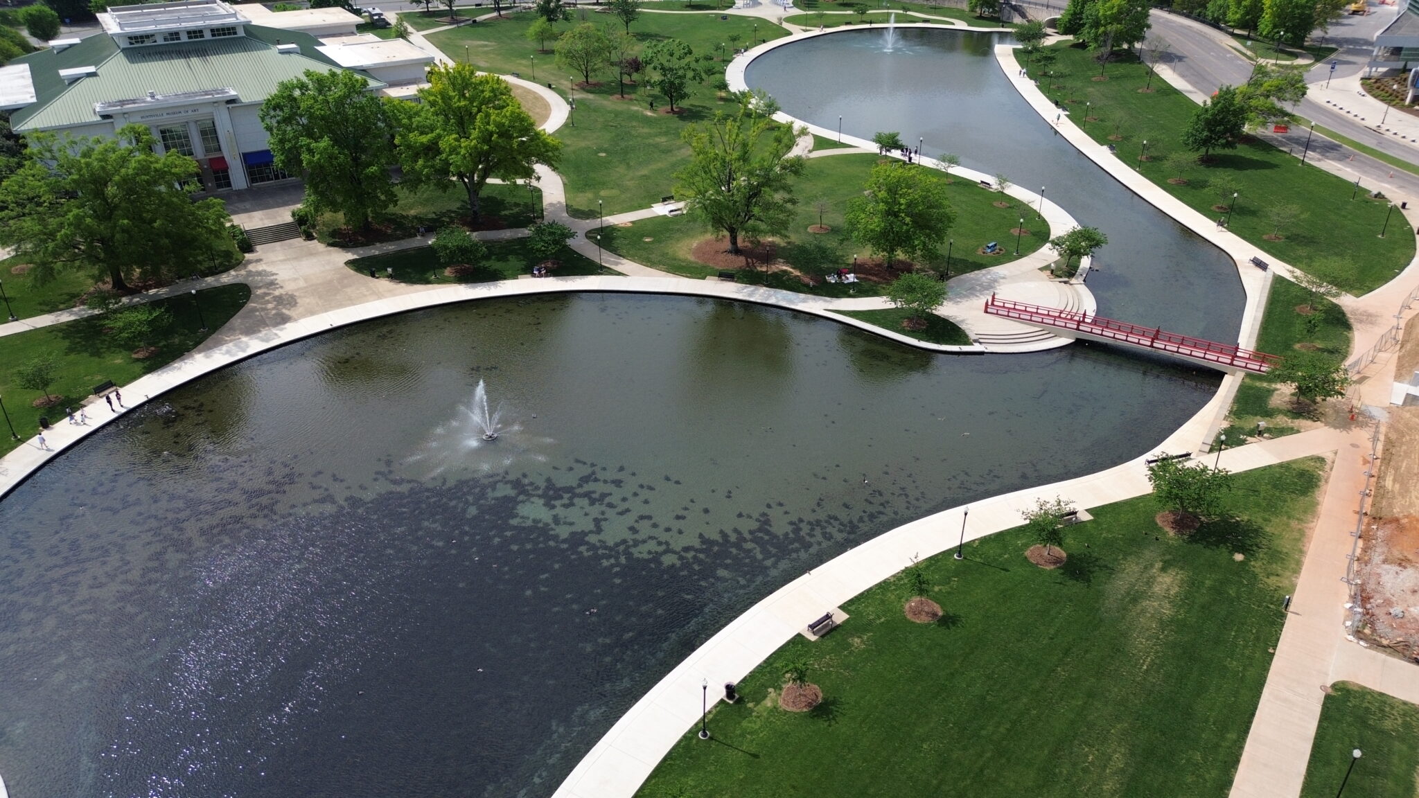 aerial view of Big Spring Park, Huntsville, AL